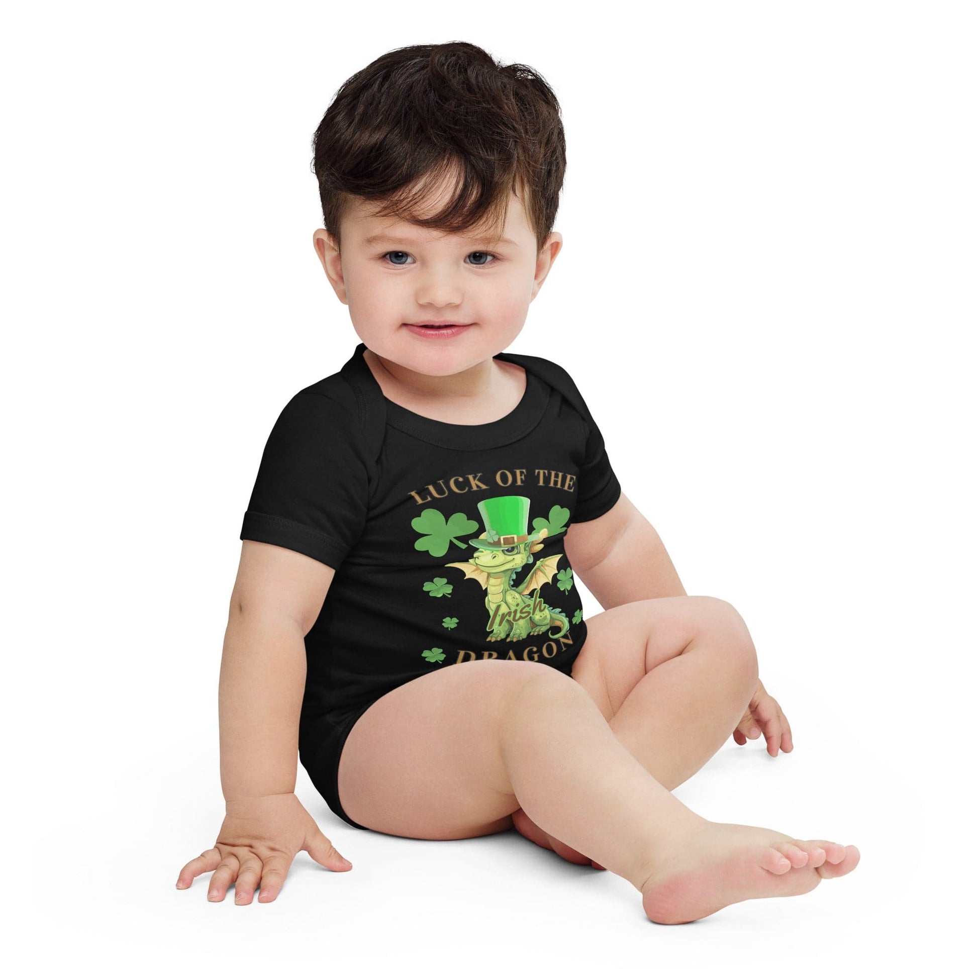 Luck of the Irish dragon baby short sleeve one piece - Enchanted Enigma #