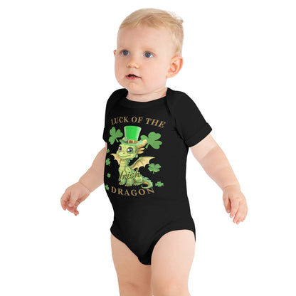 Luck of the Irish dragon baby short sleeve one piece - Enchanted Enigma #