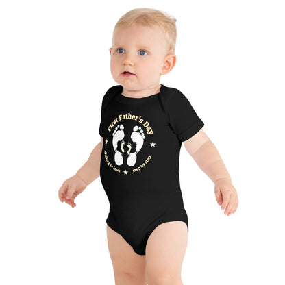 First Father's Day |Walking in Love, Step by Step'Baby short sleeve one piece - Enchanted Enigma #