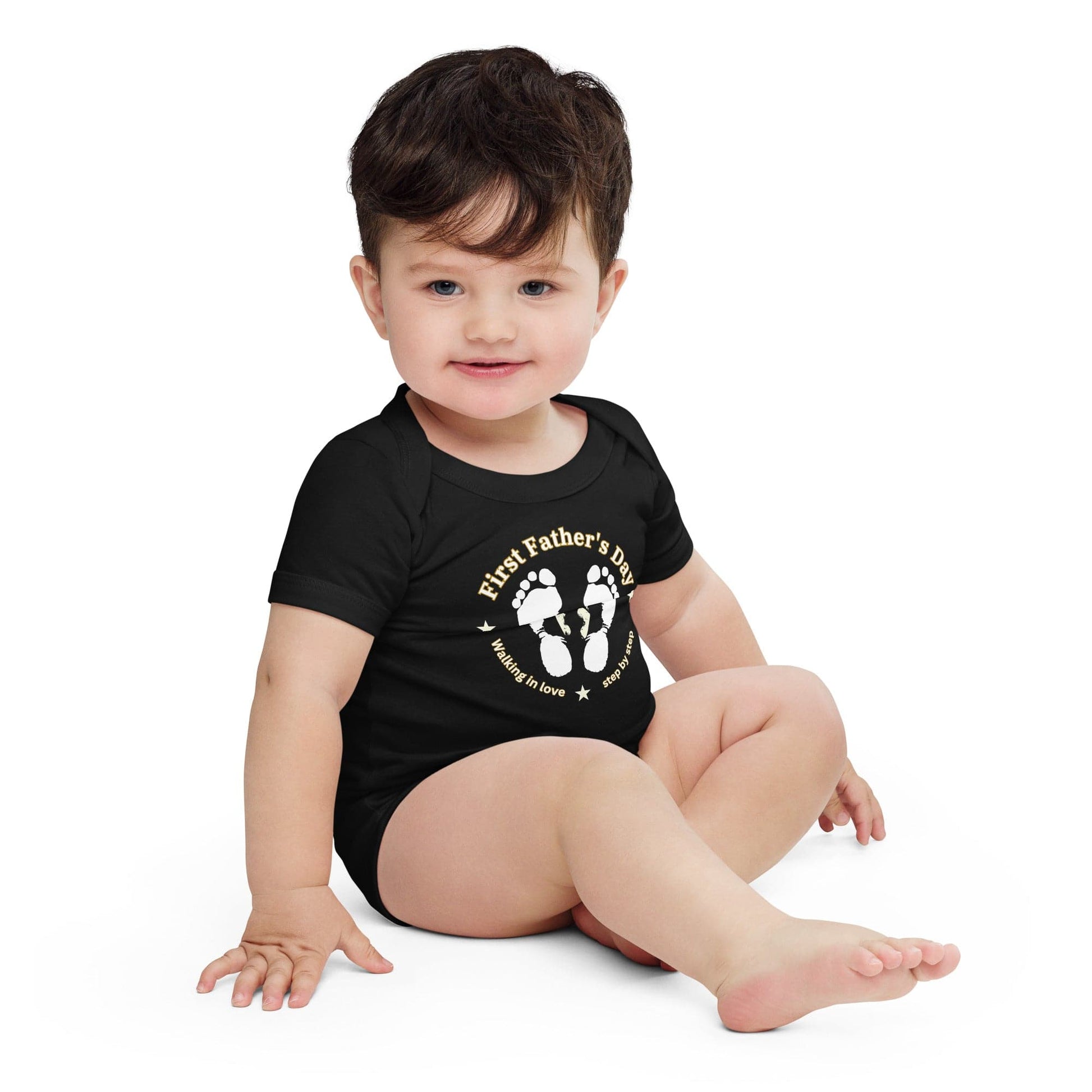 First Father's Day |Walking in Love, Step by Step'Baby short sleeve one piece - Enchanted Enigma #