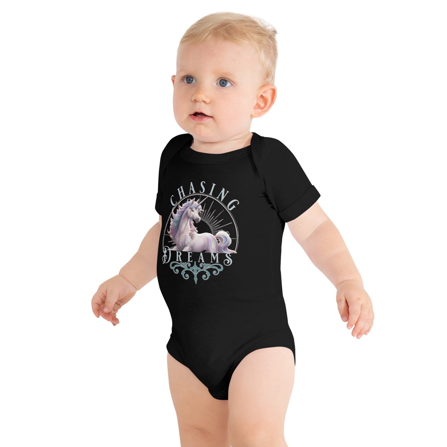 Chasing Dreams, Unicorn, Baby short sleeve one piece