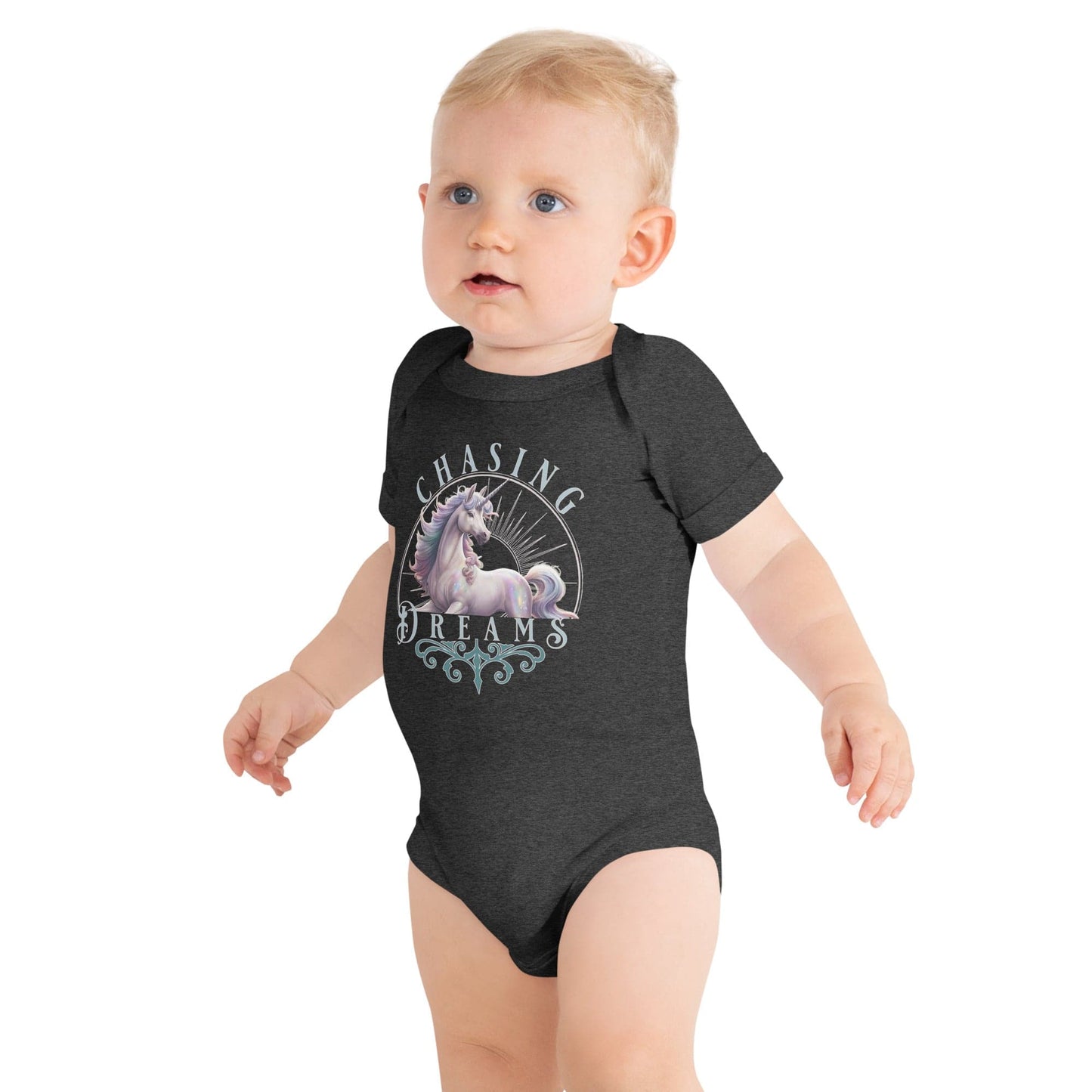 Chasing Dreams, Unicorn, Baby short sleeve one piece