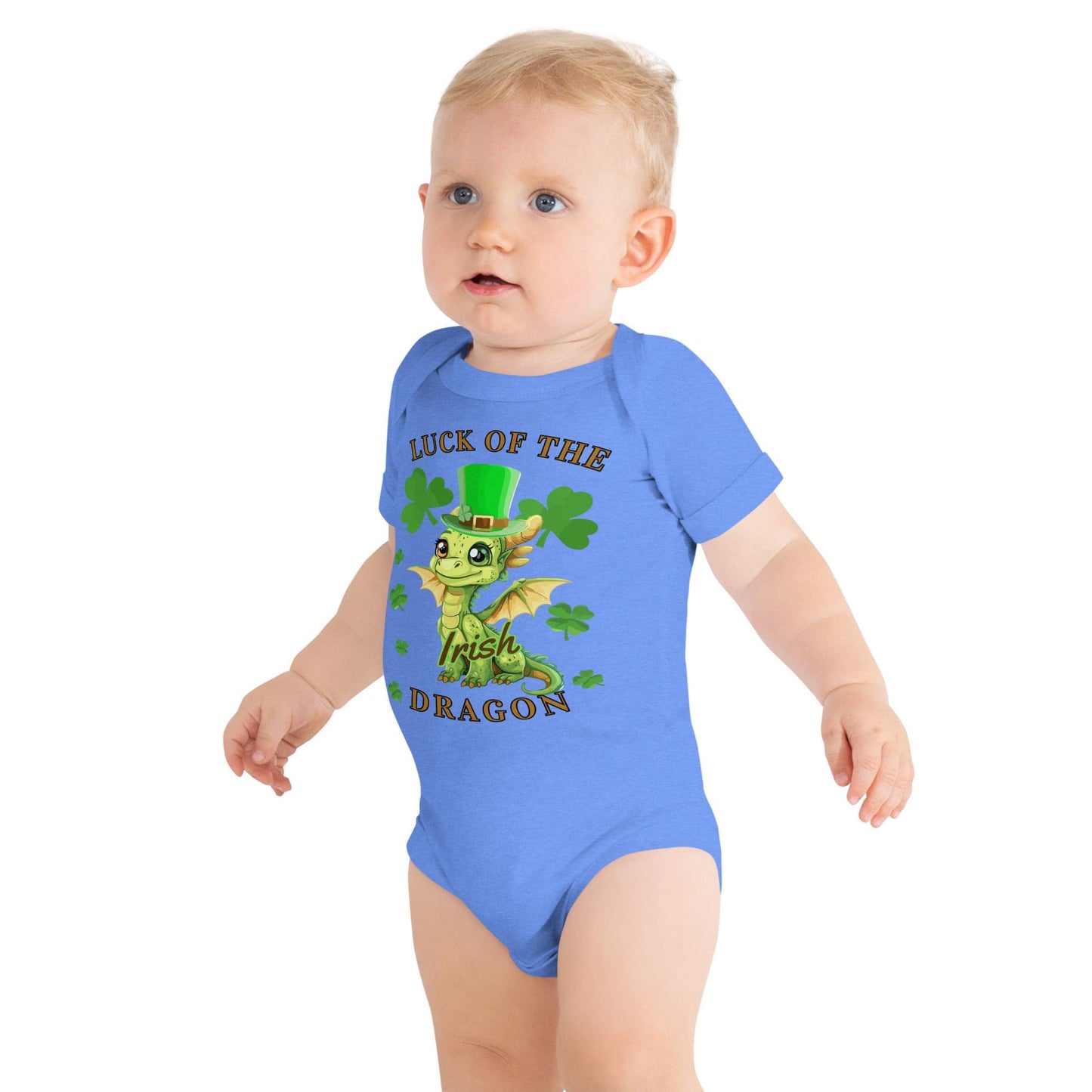 Luck of the Irish dragon baby short sleeve one piece