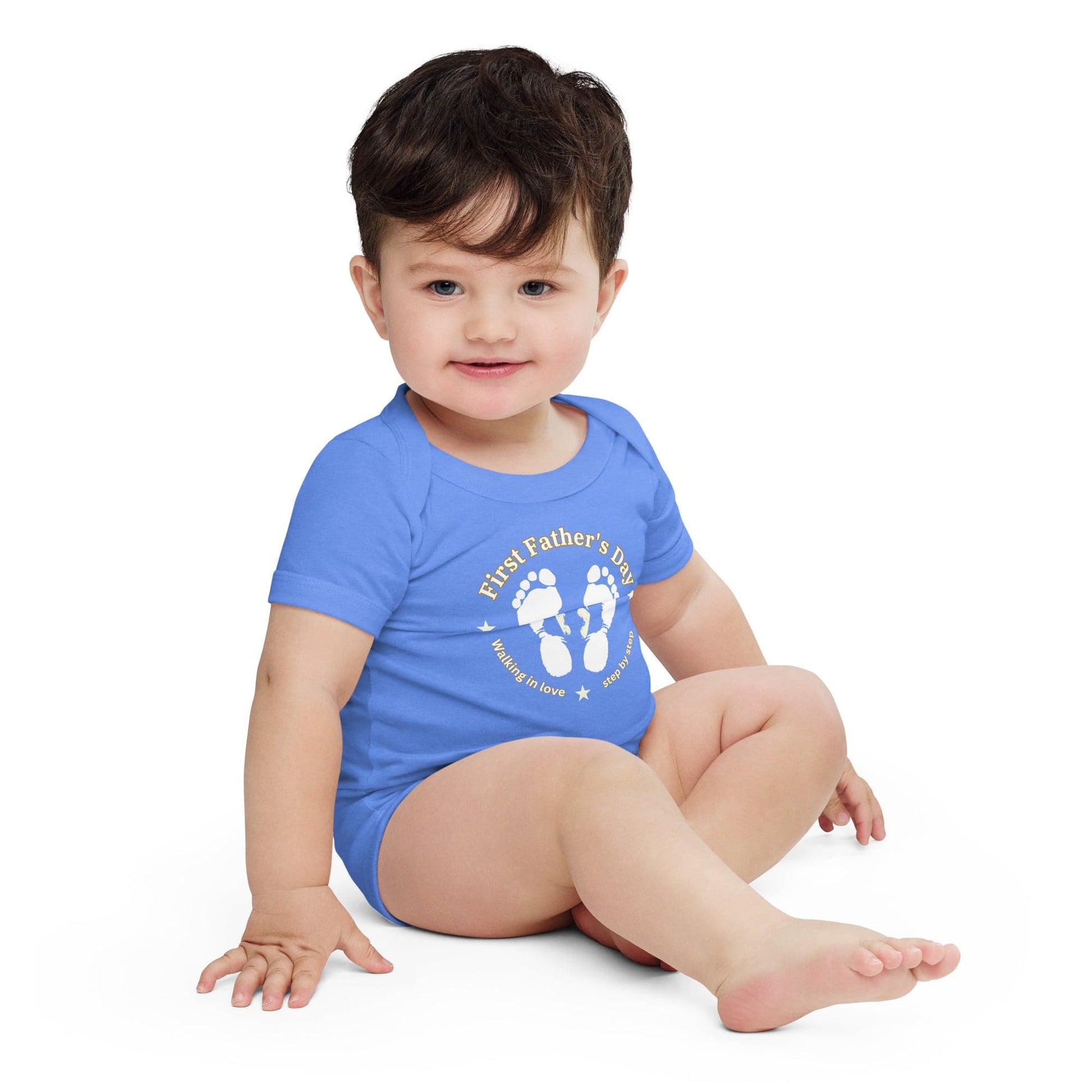 First Father's Day |Walking in Love, Step by Step'Baby short sleeve one piece - Enchanted Enigma #