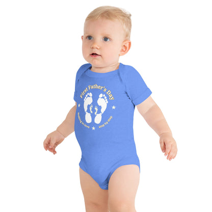 First Father's Day |Walking in Love, Step by Step'Baby short sleeve one piece - Enchanted Enigma #