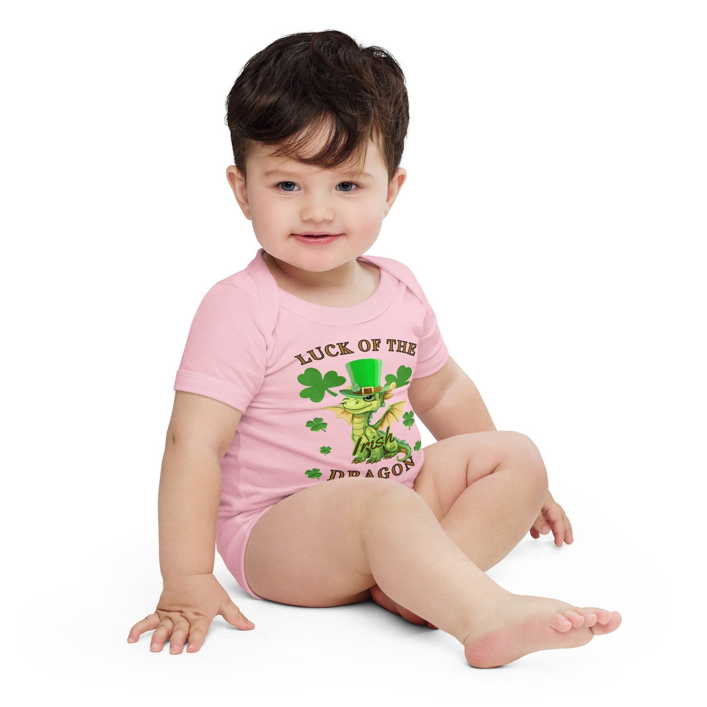 Luck of the Irish dragon baby short sleeve one piece - Enchanted Enigma #