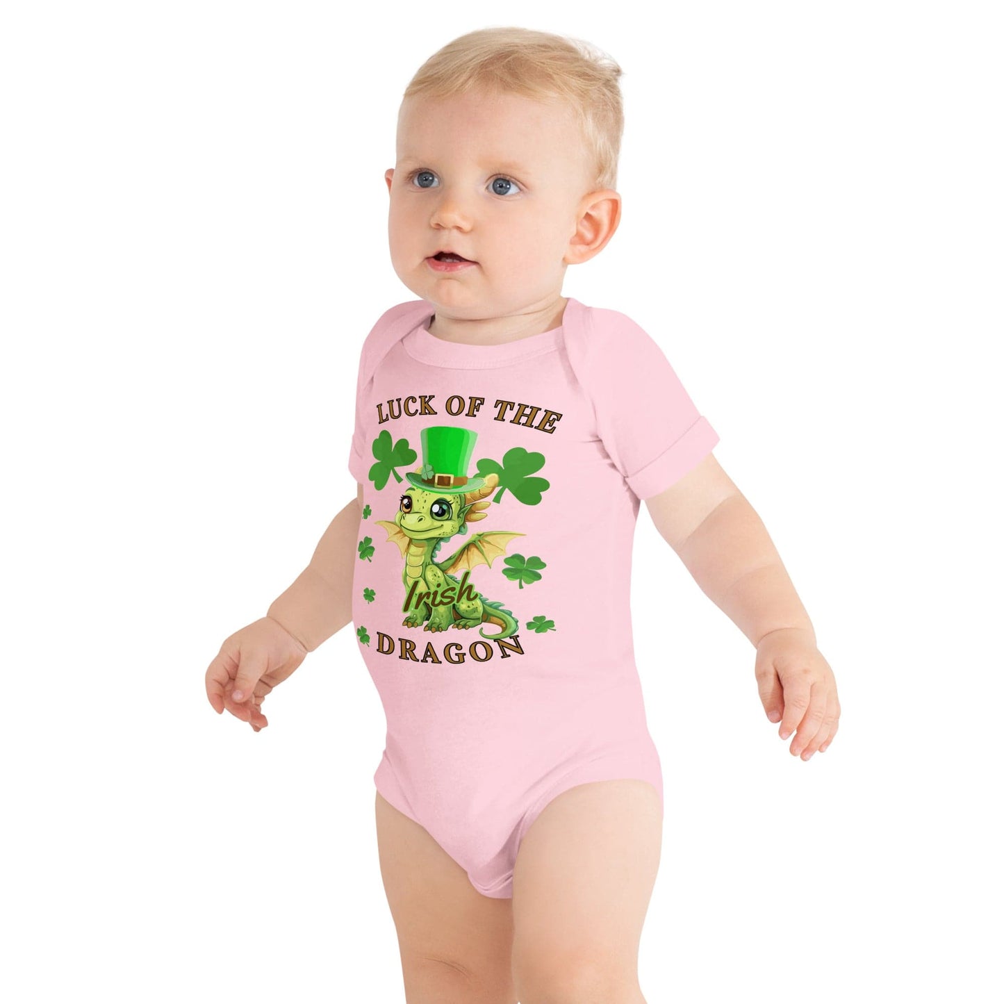 Luck of the Irish dragon baby short sleeve one piece