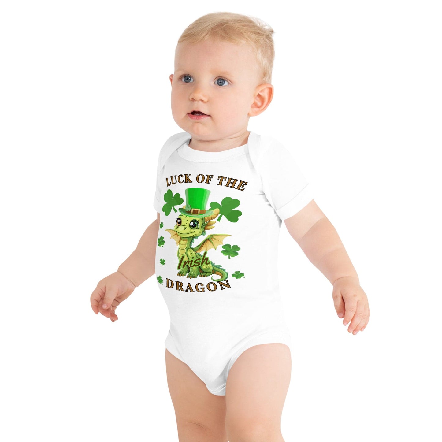 Luck of the Irish dragon baby short sleeve one piece - Enchanted Enigma #