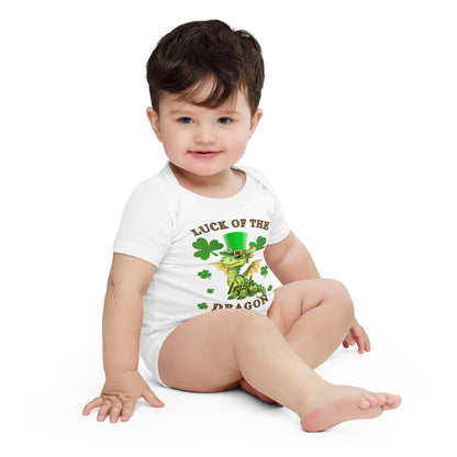 Luck of the Irish dragon baby short sleeve one piece - Enchanted Enigma #