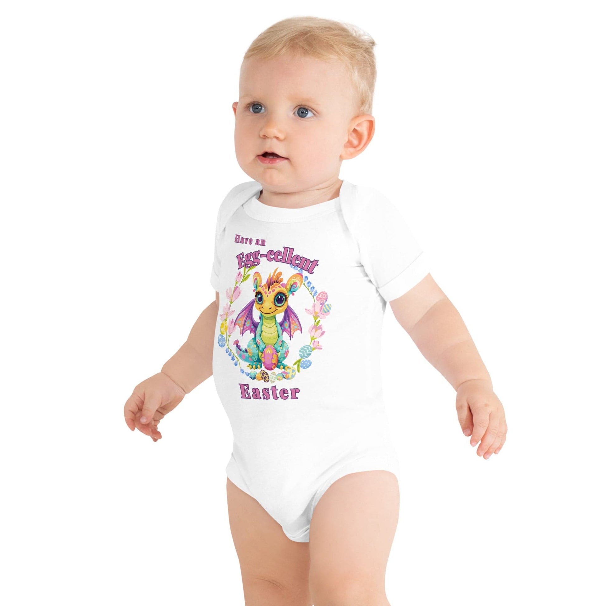 Have an Egg-cellent Easter baby short sleeve one piece - Enchanted Enigma #