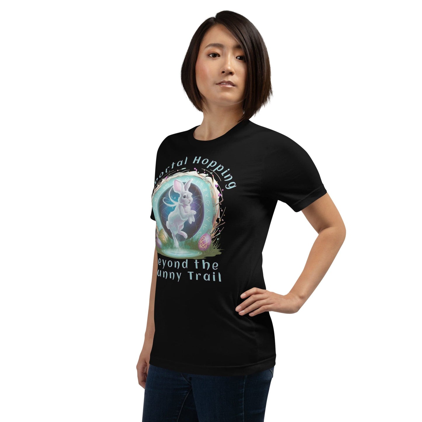 Portal Hopping: Beyond the Bunny Trail, unisex t-shirt