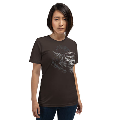 Urban Wolf in a Cap, unisex t-shirt