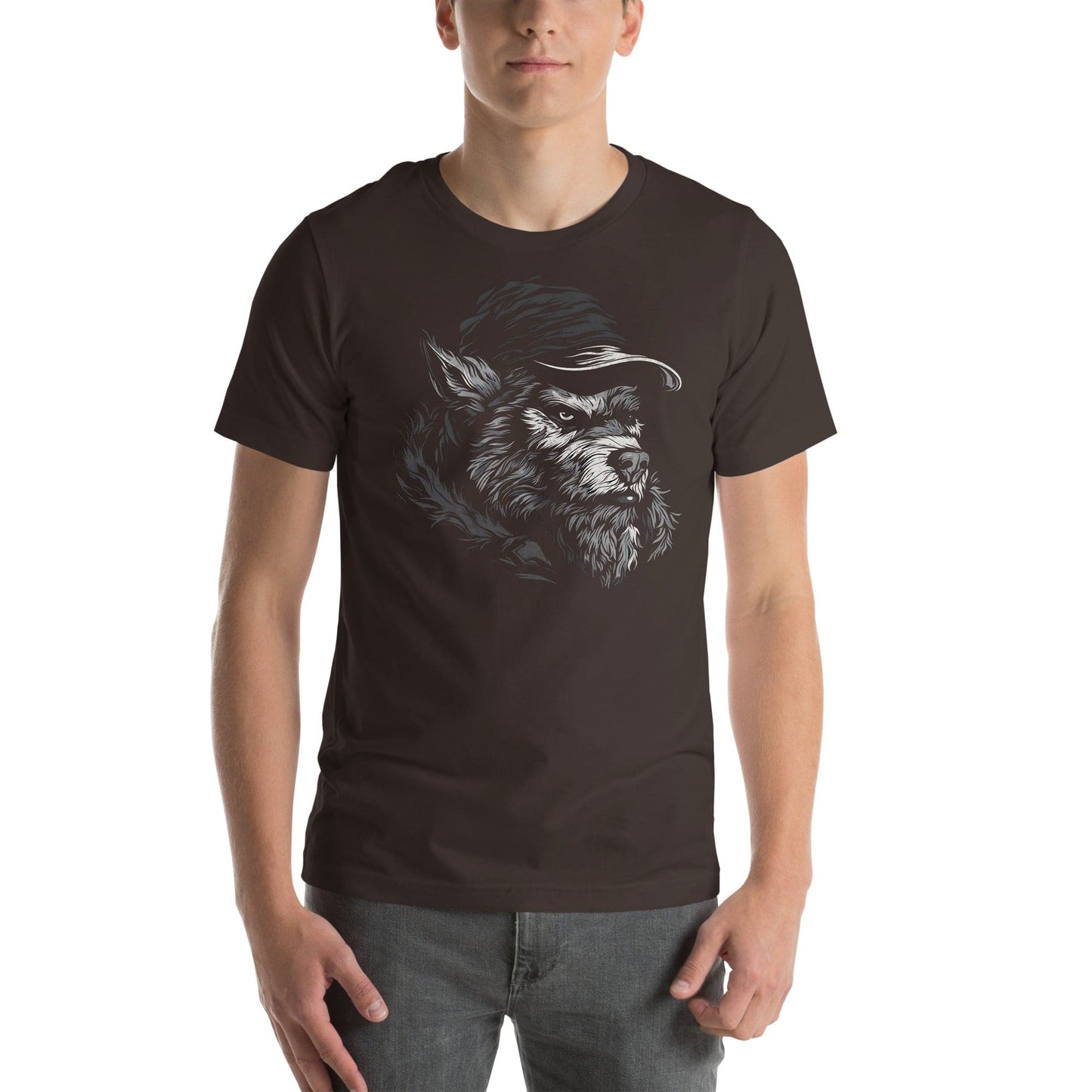 Urban Wolf in a Cap, unisex t-shirt