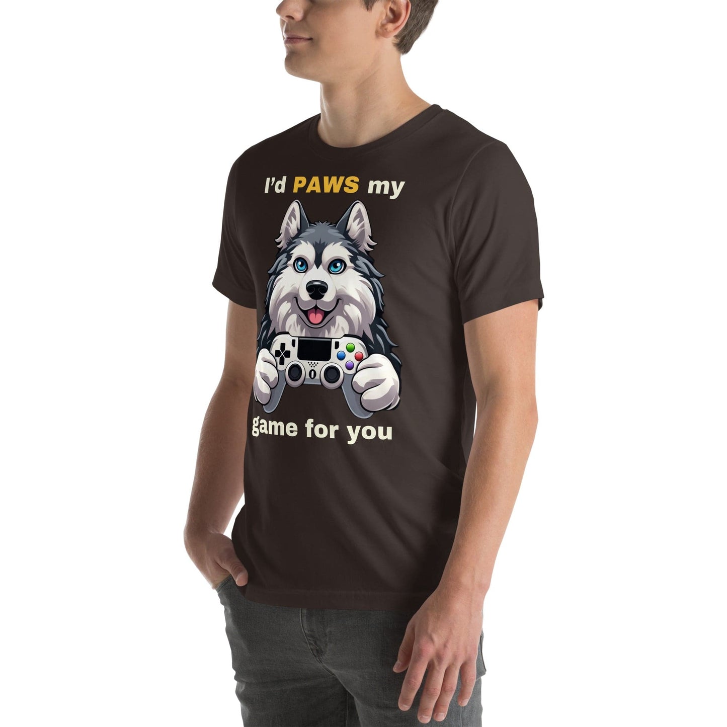 Gaming Paws Husky, unisex t-shirt