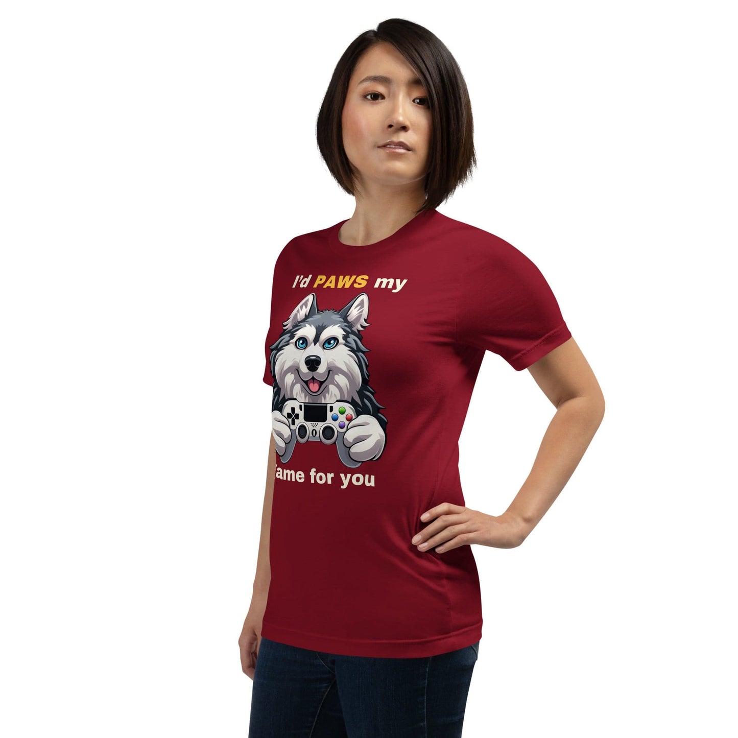 Gaming Paws Husky, unisex t-shirt