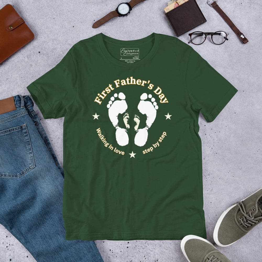 First Father's Day, Walking in Love, unisex t-shirt