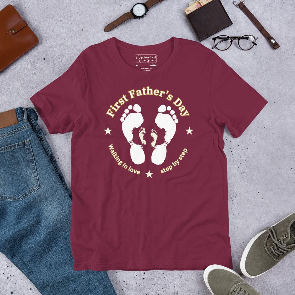 First Father's Day, Walking in Love, unisex t-shirt