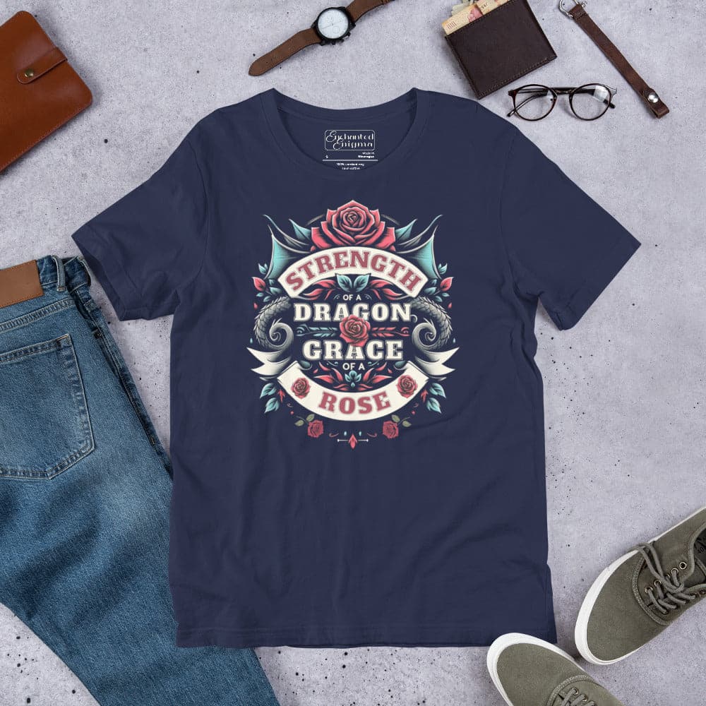 Dragon Strength Rose's Grace unisex t-shirt - Enchanted Enigma #