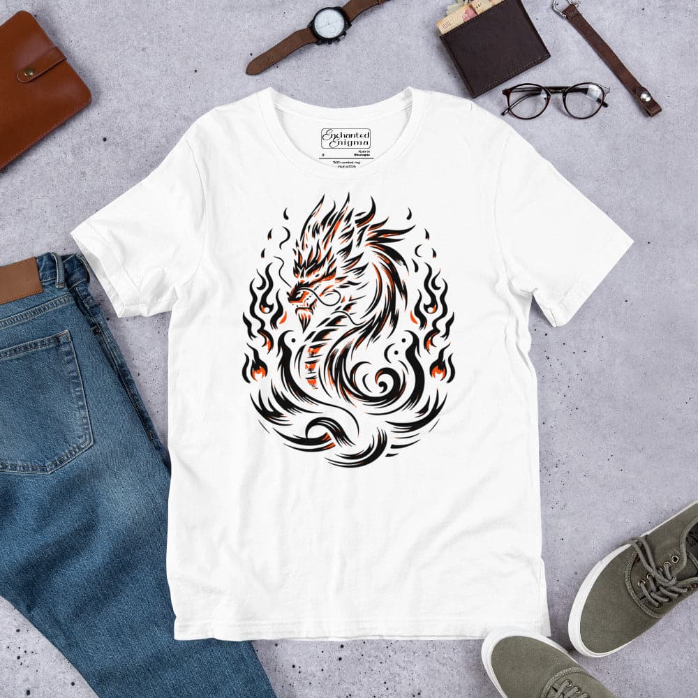 Flames Dragon, unisex t-shirt